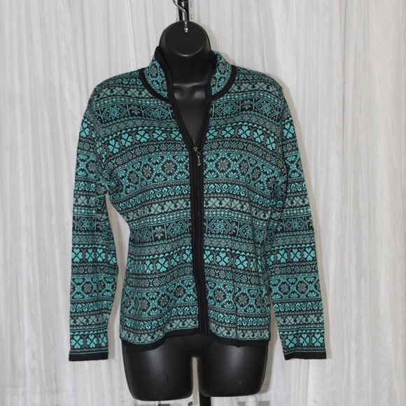 Alpaca Imports Handmade Aymara Zip Up Cardigan Sweater. Sz. M - Picture 4 of 7